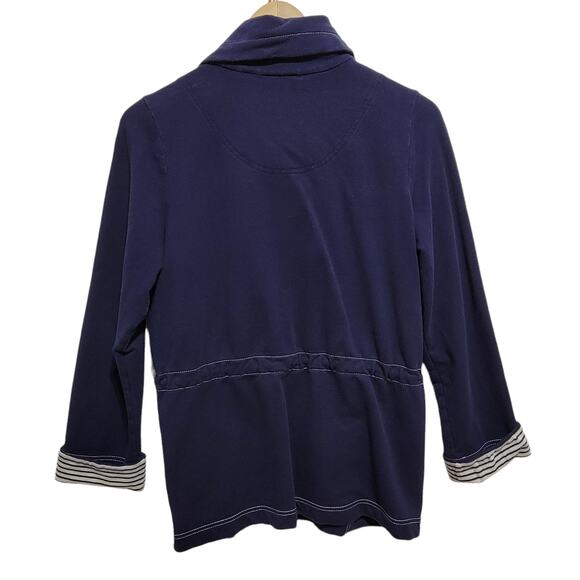 Sport Savvy Womens Blue and White Lined Light Jacket Size Small Style A92329 - Picture 2 of 10